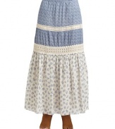 THE LOOKMixed floral printWide waistbandTiered designCrocheted lace trimSide zipperTHE FITAbout 41 longTHE MATERIALCottonFully linedCARE & ORIGINDry clean Made in ItalyModel shown is 5'11 (180cm) wearing US size 4. 