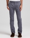 Burberry's essential chino in a slim fit, with double besom coin pocket detail and adjustable button tabs at the hips.
