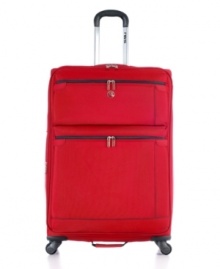 Find your logic & simplify your travel lifestyle! This exceptionally durable suitcase protects your belongings and always plans ahead with a fully-stocked interior that features organizational pockets to get your life in order. 10-year warranty.