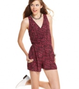 Institute a state of breezy-easy chic with this tribal-print romper from Material Girl -- a fun, global-inspired addition to your warm-weather gear!