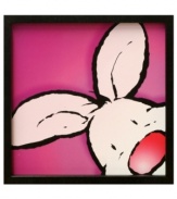 This friendly rabbit works magic on your little one's bedroom, with floppy ears and a cherry-red nose contained within a simple wooden frame.