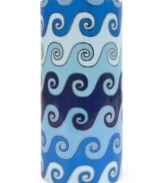 Reinventing ancient wave drawings in high-gloss glaze, the Jonathan Adler Carnaby vase offers a vibrant home accent to showcase your blossoms and fine taste.