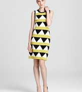 Loud and lovely, make a style statement with Milly's geo pop knit dress.