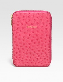 Rich ostrich-stamped leather zips around your Kindle for a stylish cover.Zip-around closureFully lined5½W X 8H X 1DImportedPlease note: Kindle not included 