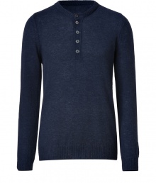 Finish your look on a cool modern note with Closeds super soft knit henley, the perfect fusion of cozy and contemporary - Partial buttoned front, long sleeves, ribbed trim - Modern straight slim fit - Wear with bright scarves and favorite jeans, or with sleek button-downs and sharply tailored trousers