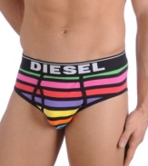 Liven up your below the belt style with these striped briefs from Diesel.