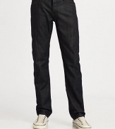 A favorite look for generations is made modern in fine cotton denim with a broken wash that softens its fit and lends the look of a well-worn classic. Five-pocket style Inseam, about 33 Cotton Machine wash Imported 