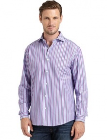 THE LOOKStriped designShirt collarFront button closureLong button cuff sleevesShirttail hemTHE MATERIALCottonCARE & ORIGINMachine washImported