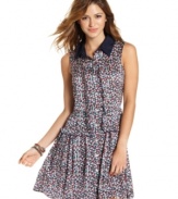 Detailed in girlish ruffles and an invigorating floral-print, this drop-waist dress from Tommy Girl is pretty and oh-so fresh!