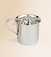 Gleaming sterling silver cup is practical today and a keepsake forever, destined to be passed down through generations. 7.1 oz capacity 2¾H X 2¾ diam Made in Spain