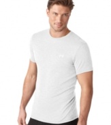 Made for lounge-around comfort, this stretch fabric t-shirt from Under Armour® has your covered when it time to hit the sack after a long workout.