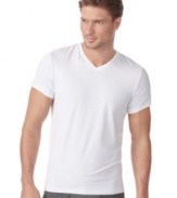 Protect what you have underneath with this soft brushed v-neck t-shirt from Under Armour®.