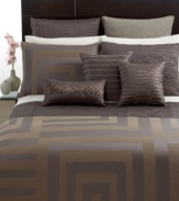 Contemporary quilting perfect for the digital age. Hotel Collection's Columns quilted coverlet is decidedly modern with a linear design and lustrous sheen. Reverses to solid.