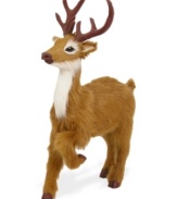 A more natural side of Rudolph, this Byers' Choice reindeer is handcrafted to resemble his brothers in the wild.