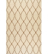 Stunning in its simplicity, this artist-designed area rug from Surya brings a calming beauty to any area in your home. Interlocking lines crisscross against a soft ivory background, creating a chic lattice-like pattern that's stylishly simple.