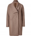 An effortless chic choice with a decidedly French flair, Cacharels wool twill coat guarantees a contemporary polish to cool weather looks - Softly folded collar, long sleeves, hidden double-breasted button-down front, front slit pockets, kick pleat - Straight silhouette - Wear over modern knits with leather leggings and ballerinas