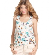 Flooded in colorful flowers, this racerback tank top from American Rag makes the prettiest companion to your skinny jeans and fall-ready cardis!