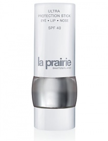 Perfectly portable and travel friendly, Ultra Protection Stick SPF 40 Eye Lip and Nose is the ideal travel companion. Wherever you may roam, your lips, eyes, nose and even ear lobes will be guarded from the sun's damaging rays. 0.35 oz. Perfectly portable and travel friendly, Ultra Protection Stick SPF 40 Eye Lip and Nose is the ideal travel companion. Wherever you may roam, your lips, eyes, nose and even ear lobes will be guarded from the sun's damaging rays. 0.35 oz.