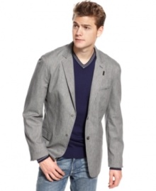 Sharpen your casual image with this blazer from DKNY Jeans. Sharpen your casual image with this blazer from DKNY Jeans.