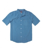In a casual plaid, this shirt from Quiksilver is primed and ready to revive your laid-back wardrobe.