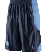 Get your game on while supporting your favorite NCAA team with these North Carolina Tar Heels basketball shorts featuring Dri-Fit technology from Nike.