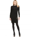 A gold tassel tie pulls together this Calvin Klein shirt dress for a perfect desk-to-dinner outfit!