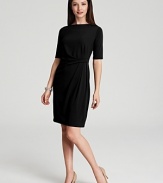 Command a strong stance in this Jones New York Collection dress, boasting a sleek silhouette and subtle draping for a no-nonsense approach to workweek chic.