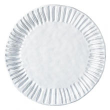 Handmade from Venetian terra marrone, or brown clay, this white charger makes an elegant cheese plate or serving platter on your table.