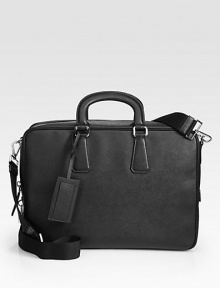 Protect your investment with this stylish computer case rendered in textured saffiano leather.Zip closureDouble top handlesAdjustable shoulder strapInterior pockets15¾W x 12H x 11DMade in Italy Protect your investment with this stylish computer case rendered in textured saffiano leather.Zip closureDouble top handlesAdjustable shoulder strapInterior pockets15¾W x 12H x 11DMade in Italy