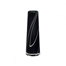 Kosta Boda offers this elegant vase in bold black with a swirling pattern of white lines, an opulent accent inspired by the city of Barcelona.