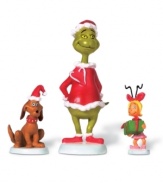 With their hearts full of cheer and bellies bursting with roast beast, the Grinch, Max, and little Cindy-Lou Who bring the Christmas spirit of Who-ville into your home.