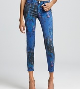 A celestial-inspired tie-dye print makes a splash on these Hudson skinny jeans.