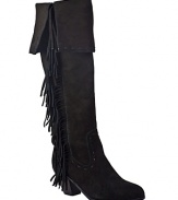 Take advantage of fringe benefits with Sam Edelman--these bohemian over-the-knee boots get set in soft suede with stitched details.