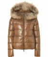 Stay warm while maintaining your impeccable style in this lightweight yet luxe down jacket from Duvetica - Fur-lined hood, front two-way zip closure, long sleeves, zip pockets, quilted - Wear with an elevated jeans-and-tee ensemble and shearling lined boots