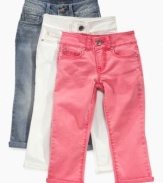 Jazz up her jean collection with these stylish cropped pants from Jessica Simpson.