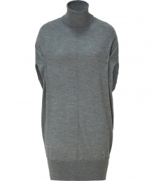 The tried-and-true sweater dress gets a sculptural redux with this oversized turtleneck version from Faith Connexion - Turtleneck, sleeveless, sloped shoulders, front and back center seam detail, wide ribbed hem, oversized silhouette - Pair with textured tights, an oversized cardigan, and ankle boots