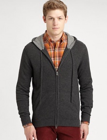 Knitted from luxurious cashmere, this zip-up hoodie style lends a sophisticated feel to an off-duty essential.Two-way zip frontAttached drawstring hoodFront slash pocketsBanded cuffs and hemCashmereHand washImported Knitted from luxurious cashmere, this zip-up hoodie style lends a sophisticated feel to an off-duty essential.Two-way zip frontAttached drawstring hoodFront slash pocketsBanded cuffs and hemCashmereHand washImported