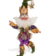 Work miracles on your holiday home with this outrageously festive fairy. Sequins, glitter and beads give the Mark Roberts figurine an air of unparalleled whimsy, while adjustable arms and legs add an extra element of fun.