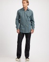 A colorful stripe pattern gives a fresh perspective to this classic sportshirt, with contrast trim detail on the collar, placket and cuffs.ButtonfrontCottonDry cleanImported