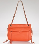 Carry this season's most in-demand color with this leather shoulder bag from Rebecca Minkoff. A day-right size gives this bag fabulous versatility, while the hue is so bright now.