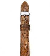 Michele goes exotic with this snakeskin watch strap. Designed to update your favorite watch, it's interchangeable with heads from the brand's much-coveted collection.