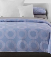 The sky's the limit with this Orion duvet cover set from Lacoste. Features a white and grey circular shape pattern on a soft blue background for a contemporary appeal. Reverses to self; hidden button closure.