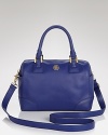 Cut to classic style with Tory Burch's luxe satchel in Saffiano leather. Designed with versatility and sophisticated style in mind, this bag wears on the arm or across the body.