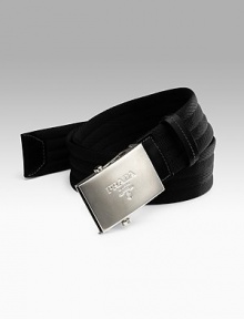 Nylon web belt with Prada boy scout plaque buckle. 1.6 wide Made in Italy Nylon web belt with Prada boy scout plaque buckle. 1.6 wide Made in Italy