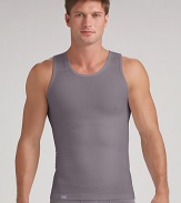An essential underlayer or workout separate with an exclusive design that builds in physiotherapy taping techniques to gently pull the shoulders back and promote optimal alignment. Seamless stitching and targeted mesh provides a breathable, second skin fit. Micro polyester/nylon/spandex; machine wash Imported