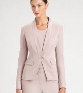 Italian stretch wool, tailored in a sleek, modern style finished with a single button closure.Banded lapelsButton closureFlap pocketsBack ventAbout 24 from shoulder to hemWool/spandexDry cleanImported of Italian fabricModel shown is 5'10 (177cm) wearing US size 4. 