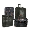 This classically styled crocodile-embossed luggage with leather trim provides the perfect pieces for any stylish traveler on the go.