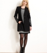 Faux-leather panels add urban edge to this W118 by Walter Baker wool-blend coat -- a hot fall pick!