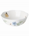 With a gently scalloped rim and whimsical flower and butterfly motif, this all-purpose bowl is a delightful way to serve any entree, savory or sweet. Mix and match with the rest of the Butterfly Meadow collection. Qualifies for Rebate