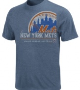 Loud and proud. Get the crowd going and cheer on your New York Mets in this MLB graphic t-shirt from Majestic.